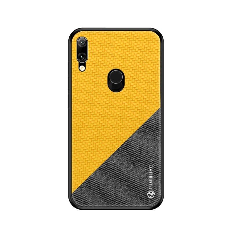 Etui Huawei Y7 2019 Żółty Czarny Seria Honorowa Pinwuyo