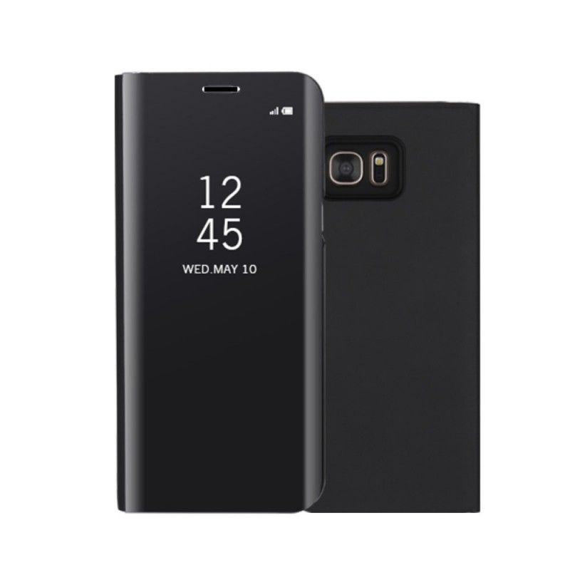 Zobacz Pokrywę Samsung Galaxy S7 Edge Granatowy Czarny Lustro I Efekt Skóry