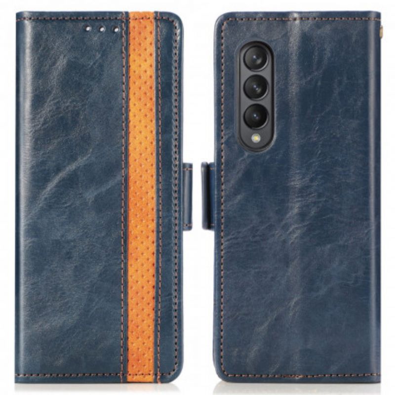 Etui Folio Samsung Galaxy Z Fold 3 5g Dwukolorowe Podwójne Zapięcie Etui Ochronne