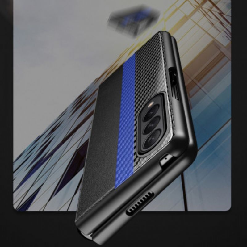 Etui Samsung Galaxy Z Fold 3 5g Kolorowa Linia Z Włókna Węglowego