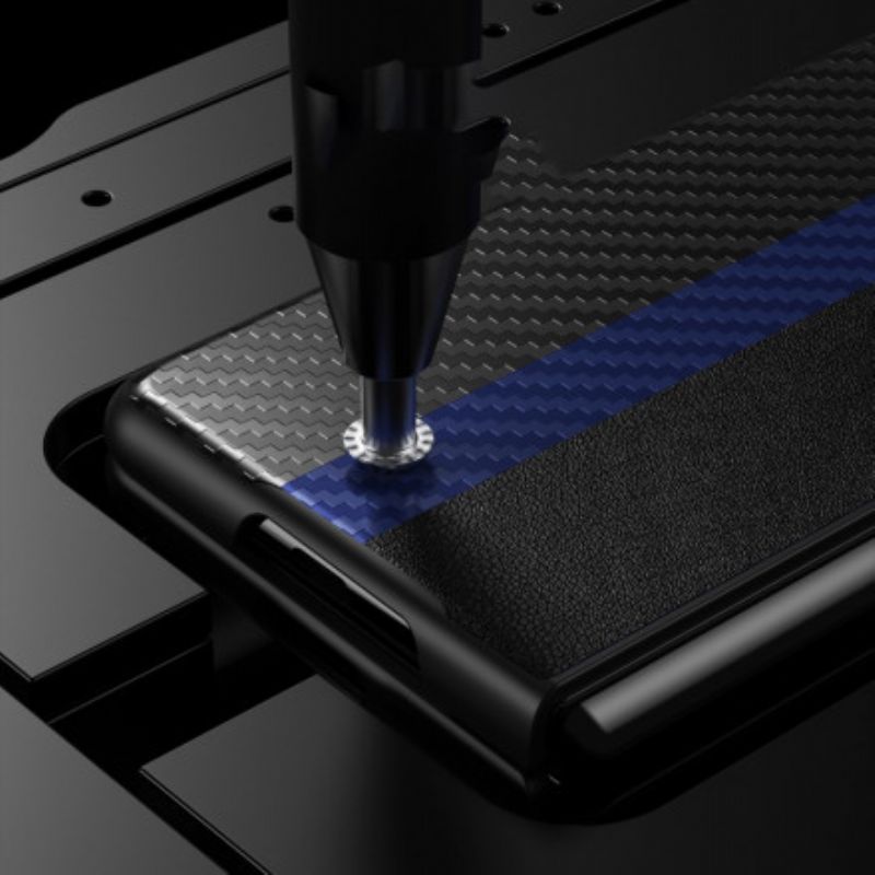 Etui Samsung Galaxy Z Fold 3 5g Kolorowa Linia Z Włókna Węglowego