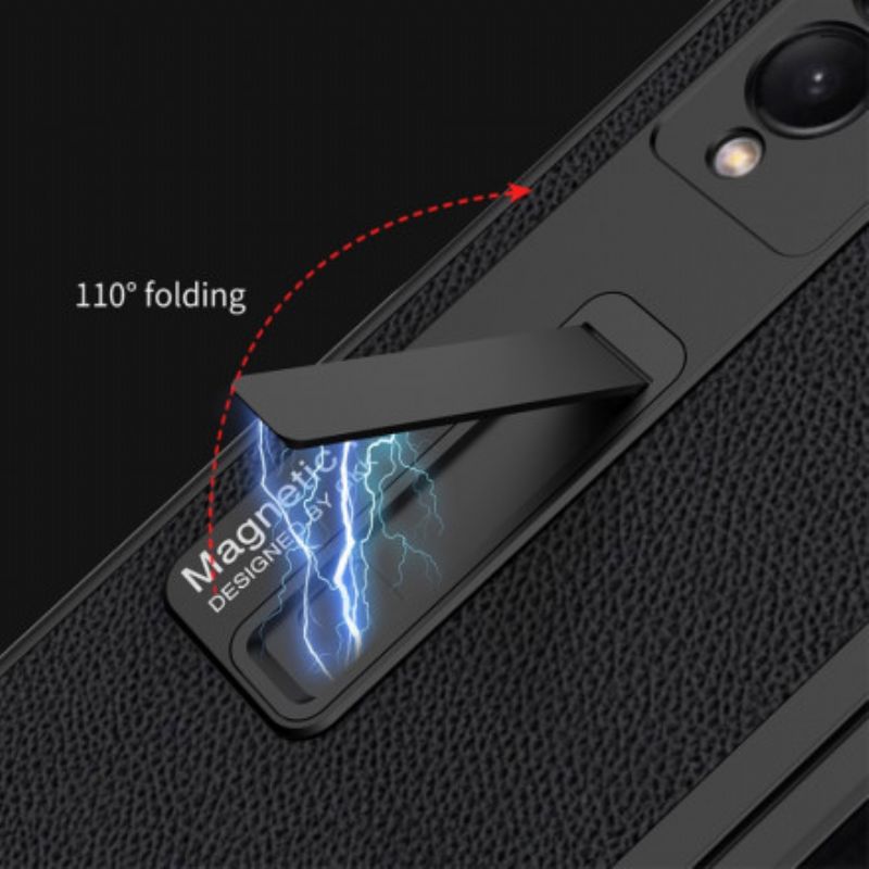 Etui Samsung Galaxy Z Fold 3 5g Litchi Skórzane Wsparcie Gkk