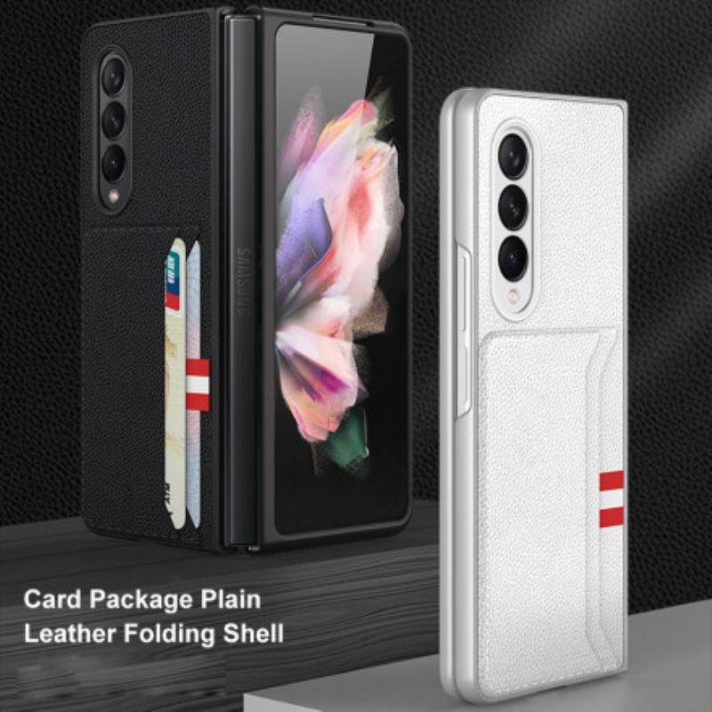 Etui Samsung Galaxy Z Fold 3 5g Tkane Skórzane Etui Na Karty Gkk Etui Ochronne