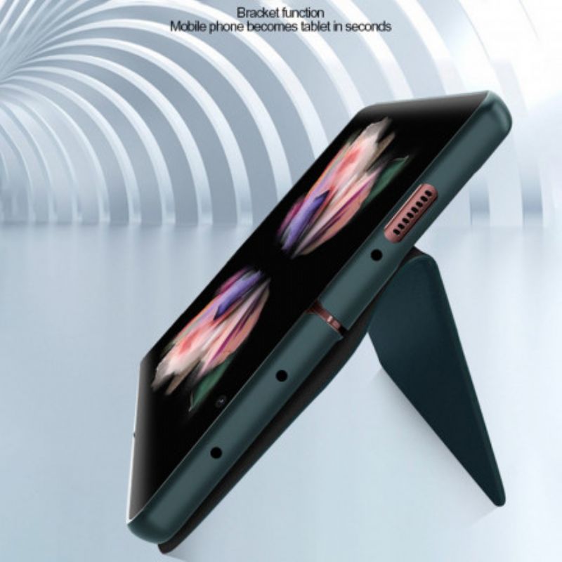 Flip Kotelot Samsung Galaxy Z Fold 3 5g Skóra Dwoinowa W Dotyku Etui Ochronne