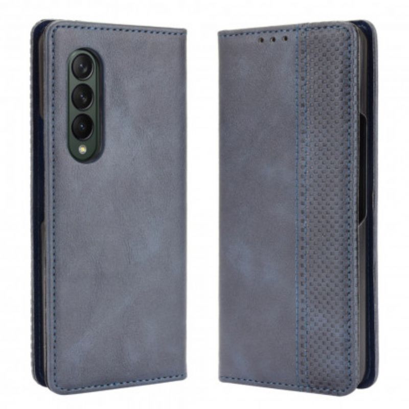 Flip Kotelot Samsung Galaxy Z Fold 3 5g Stylizowany Efekt Skóry