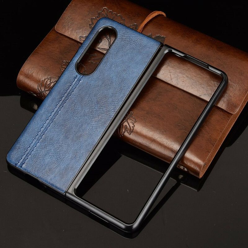 Futerały Samsung Galaxy Z Fold 3 5g Etui Na Telefon Efekt Szwy Skóry