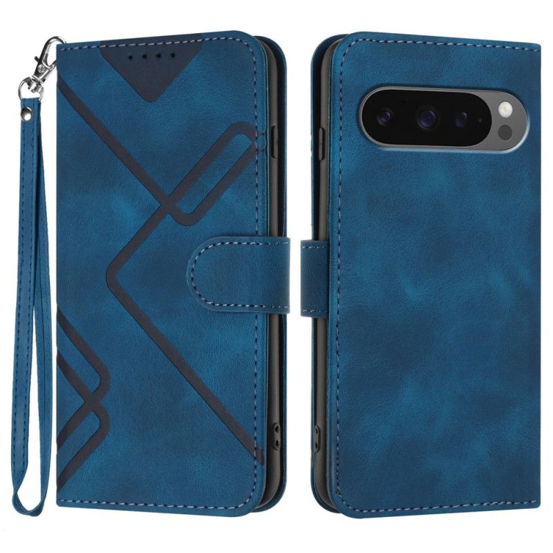 Etui Folio Google Pixel 10 / 10 Pro Geometryczne Linie I Pasek