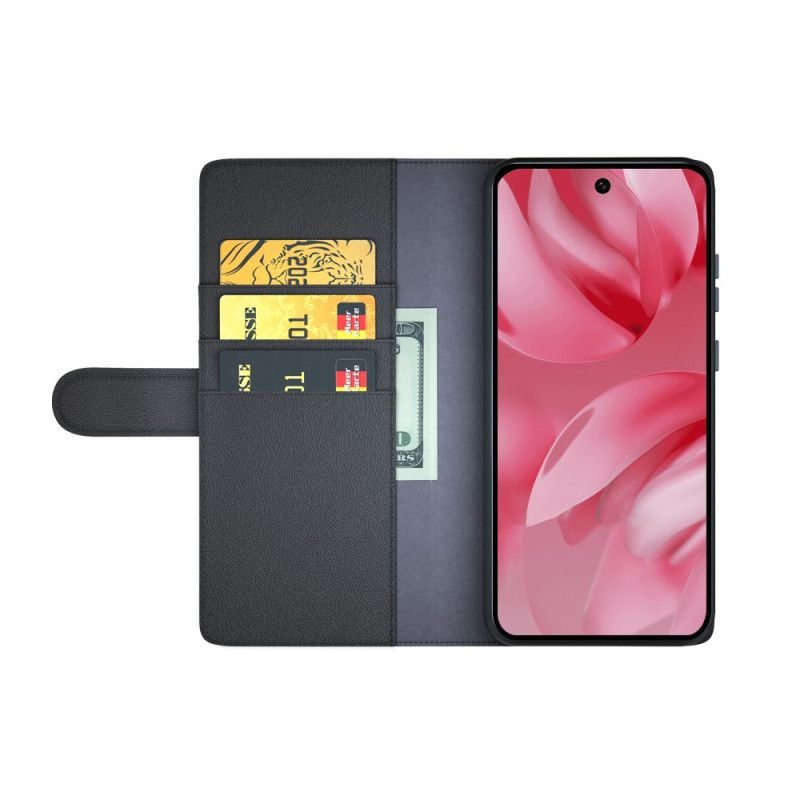 Etui Folio Google Pixel 10 / 10 Pro Skóra Naturalna