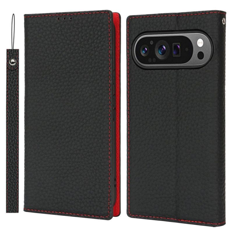 Flip Kotelot Do Google Pixel 10 / 10 Pro Teksturowany Pasek Skórzany