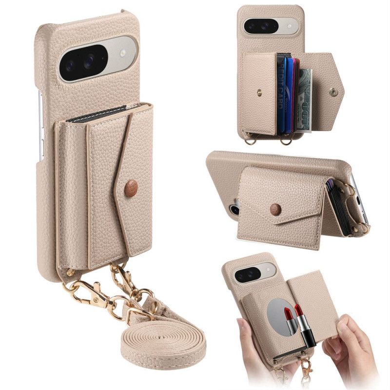 Futerały Google Pixel 10 / 10 Pro Etui Na Telefon Lustrzany Uchwyt Na Karty I Pasek Na Ramię