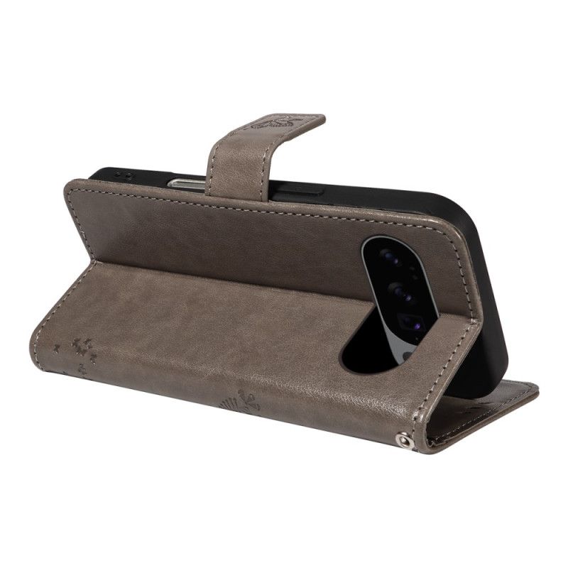 Skórzany Futerał Google Pixel 10 / 10 Pro Etui Na Telefon Drzewo I Kot