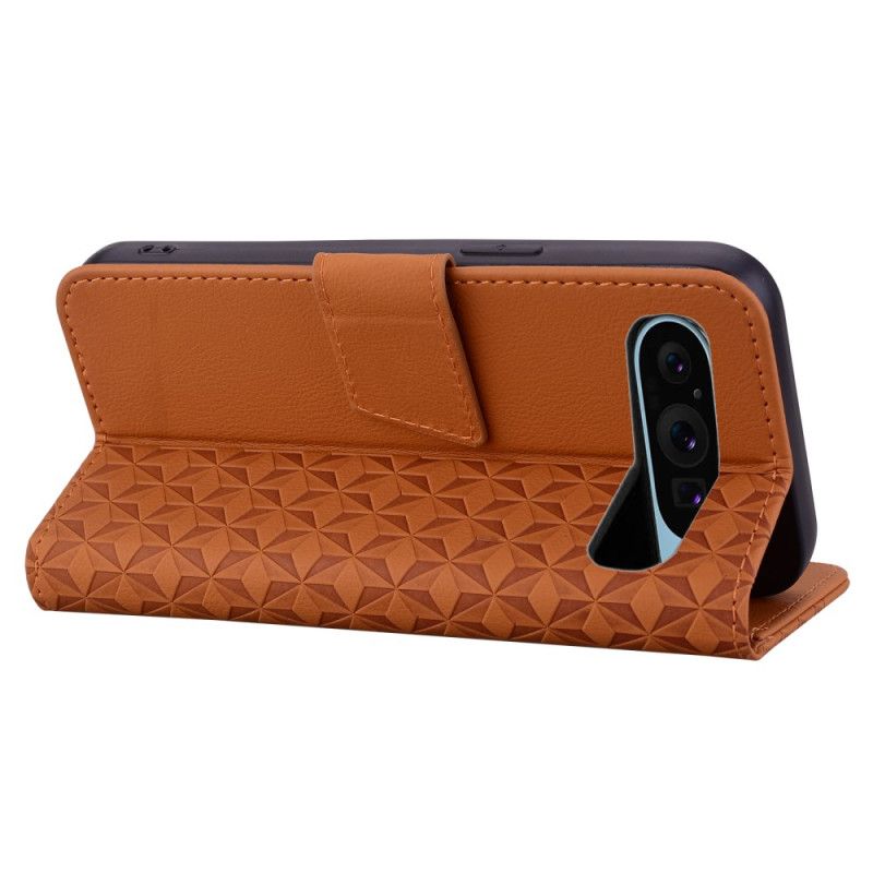 Skórzany Futerał Google Pixel 10 / 10 Pro Etui Na Telefon Uśmiech I Wzór Diamenty