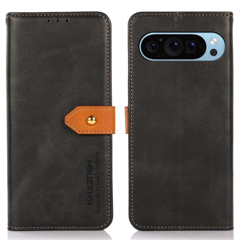 Skórzany Futerał Google Pixel 10 / 10 Pro Etui Na Telefon Złote Zapięcie Khazneh