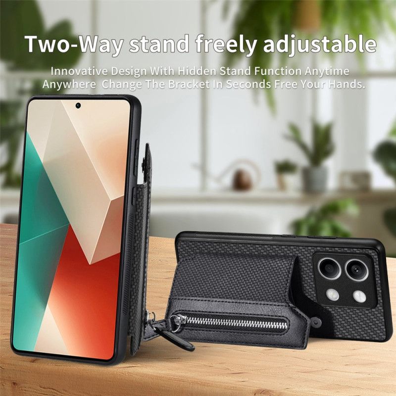 Etui Xiaomi Redmi Note 13 4g Portmonetka Z Włókna Węglowego