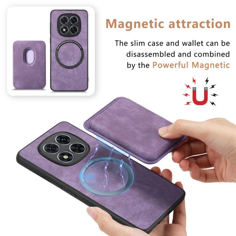 Etui Do Xiaomi Redmi Note 14 Pro 5g Odpinany Uchwyt Na Karty Z Imitacji Skóry