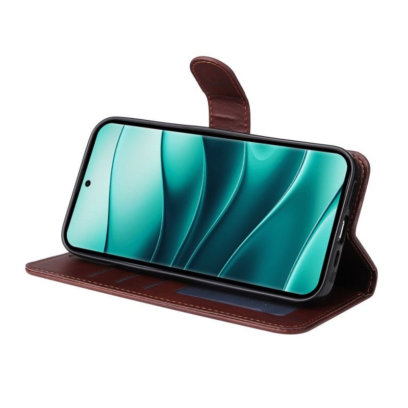 Etui Folio Do Xiaomi Redmi Note 14 Pro 5g Efekt Gładkiej Skóry Z Paskiem