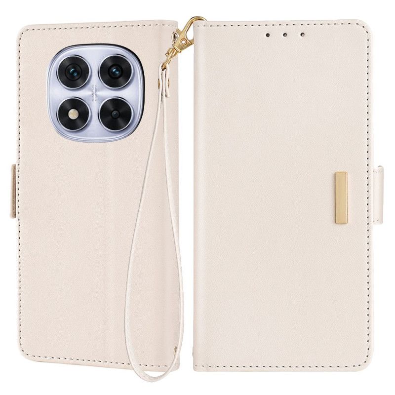 Etui Folio Do Xiaomi Redmi Note 14 Pro 5g Złote Zapięcie