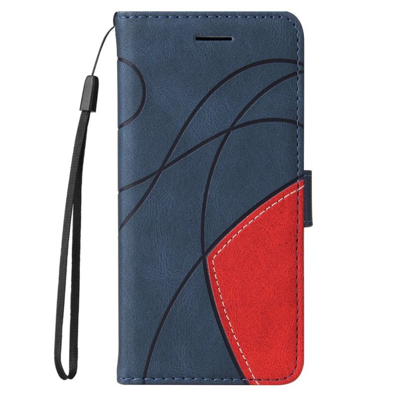 Etui Folio Xiaomi Redmi Note 14 Pro 5g Dwukolorowe Faliste Linie Etui Ochronne
