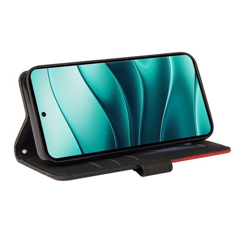 Etui Folio Xiaomi Redmi Note 14 Pro 5g Dwukolorowe Faliste Linie Etui Ochronne