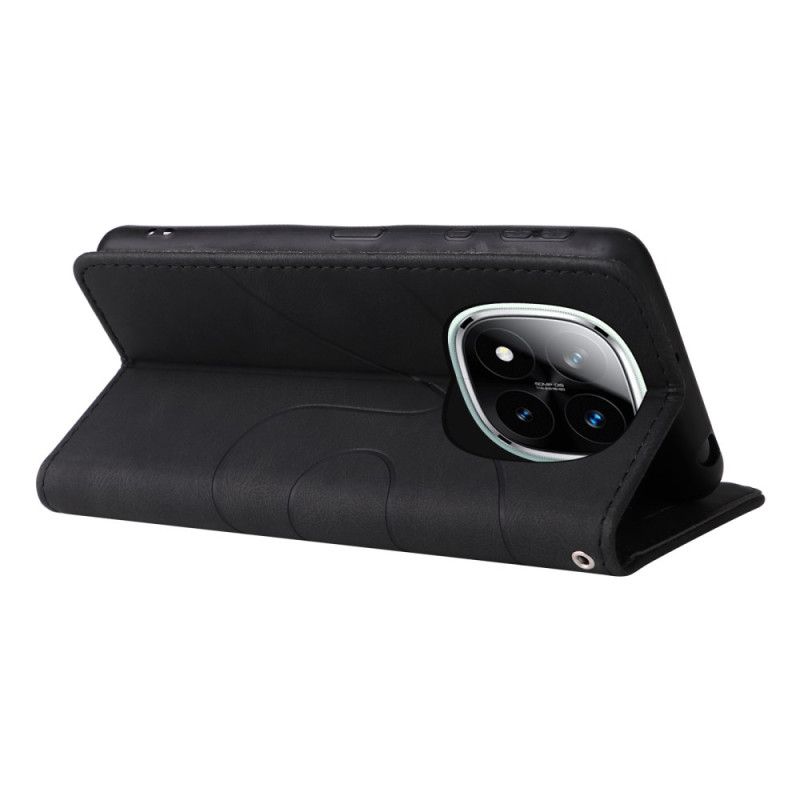 Etui Folio Xiaomi Redmi Note 14 Pro 5g Dwukolorowe Faliste Linie Etui Ochronne