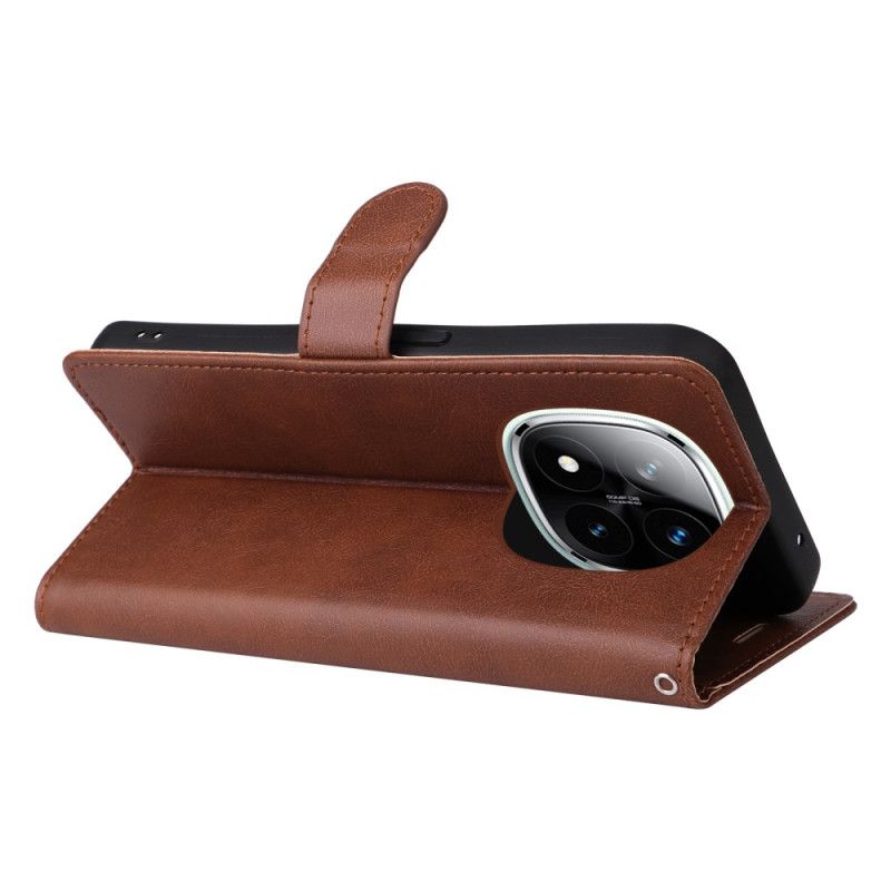 Etui Folio Xiaomi Redmi Note 14 Pro 5g Gładka Sztuczna Skóra Etui Ochronne