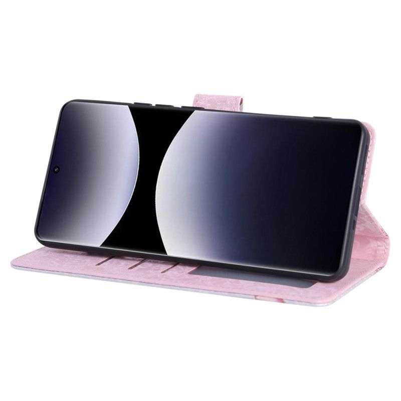 Etui Folio Xiaomi Redmi Note 14 Pro 5g Kwiatowy Wzór Blokujący Rfid Etui Ochronne