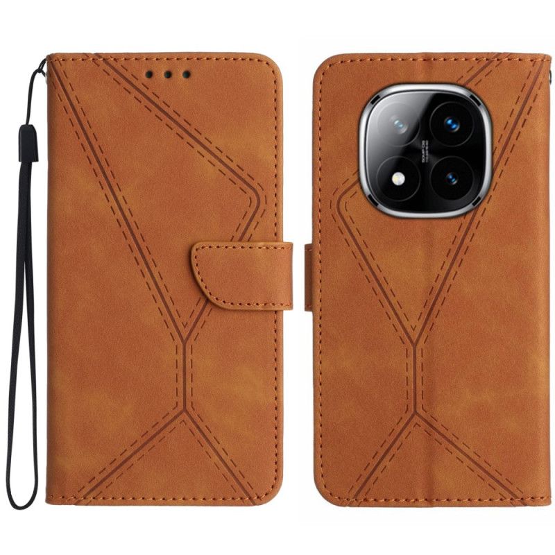 Etui Folio Xiaomi Redmi Note 14 Pro 5g Linie I Kreski Z Paskiem Etui Ochronne