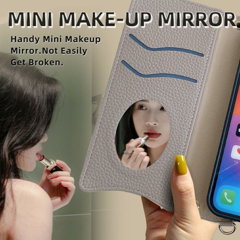 Etui Folio Xiaomi Redmi Note 14 Pro 5g Portfel Z Łańcuszkiem Etui Ochronne