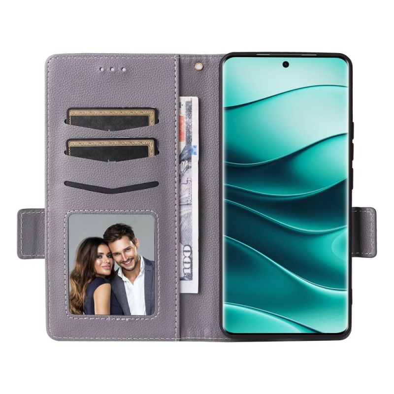 Etui Folio Xiaomi Redmi Note 14 Pro 5g Teksturowana Powierzchnia Paska Etui Ochronne