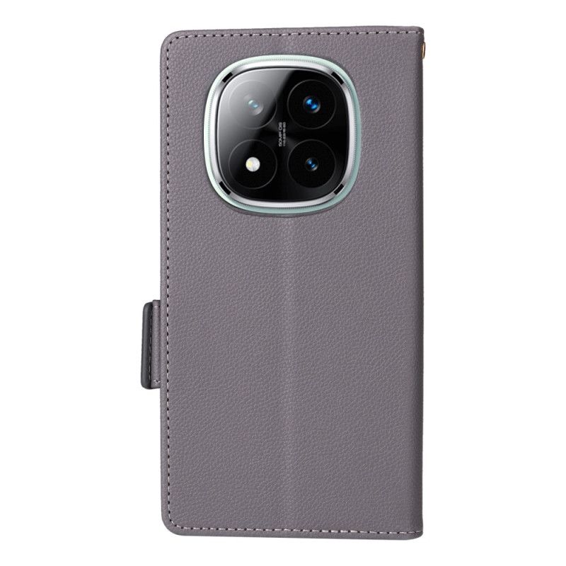 Etui Folio Xiaomi Redmi Note 14 Pro 5g Teksturowana Powierzchnia Paska Etui Ochronne