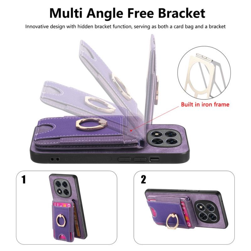 Etui Xiaomi Redmi Note 14 Pro 5g Magnetyczny Uchwyt Na Karty Z Pionową Klapką