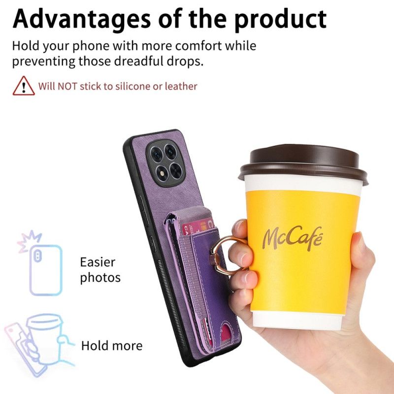 Etui Xiaomi Redmi Note 14 Pro 5g Magnetyczny Uchwyt Na Karty Z Pionową Klapką