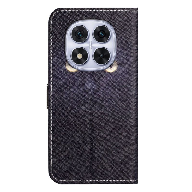 Skórzany Futerał Xiaomi Redmi Note 14 Pro 5g Etui Na Telefon CZarny Kot