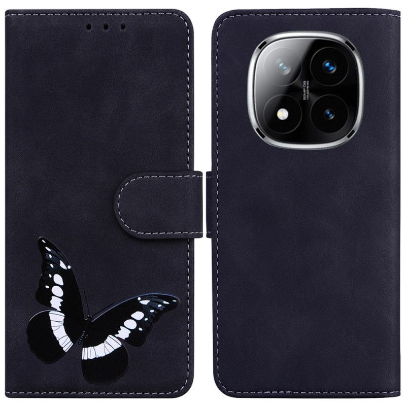 Skórzany Futerał Xiaomi Redmi Note 14 Pro 5g Etui Na Telefon Motyl