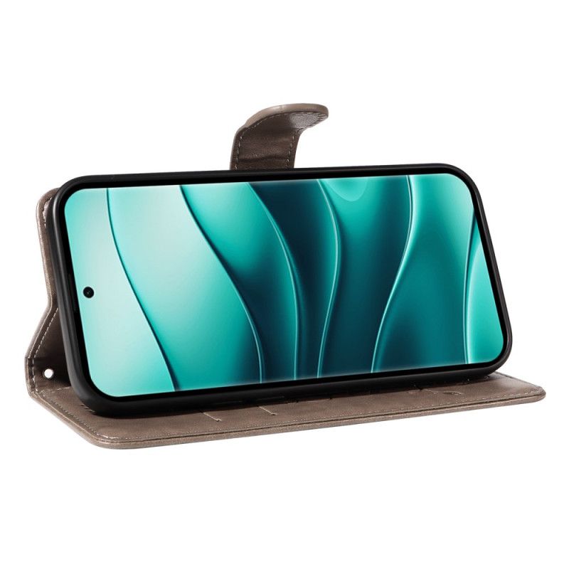 Skórzany Futerał Xiaomi Redmi Note 14 Pro 5g Etui Na Telefon Roślinny