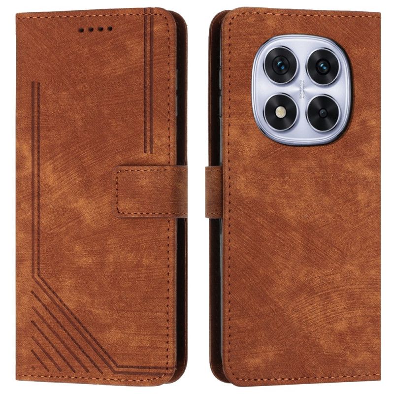 Skórzany Futerał Xiaomi Redmi Note 14 Pro 5g Etui Na Telefon Wzór Liniowy