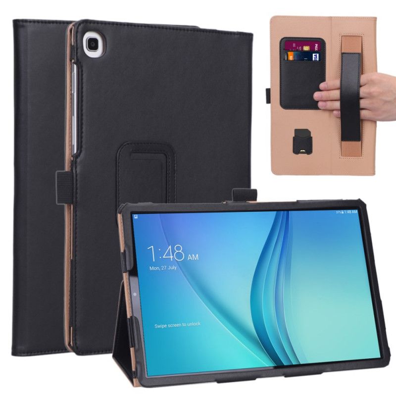 Case Samsung Galaxy Tab S5e Czerwony Czarny Etui na Telefon Styl Skórzany Z Paskiem