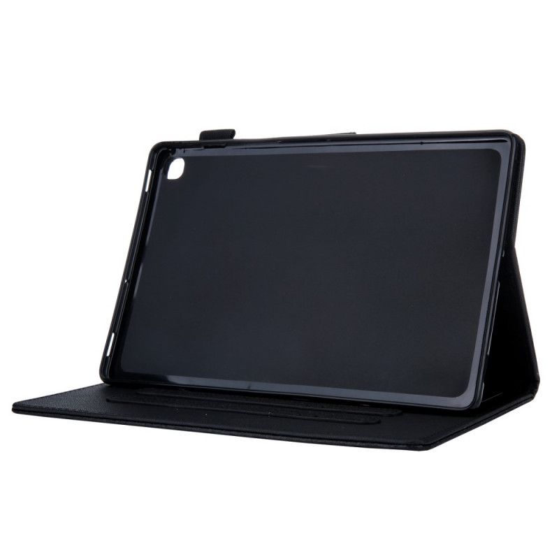 Etui Folio Samsung Galaxy Tab S5e Biały Czarny Sztuczna Skóra Teksturowana Etui Ochronne