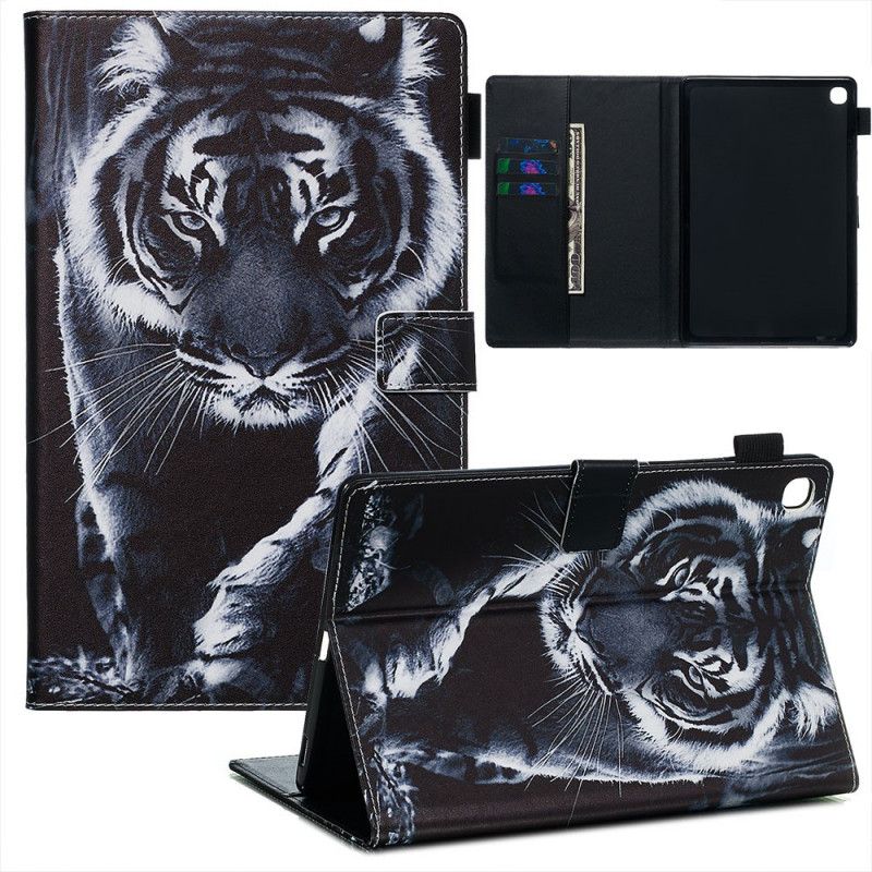 Etui Folio Samsung Galaxy Tab S5e Jasnoniebieski Szary Seria Tygrysów Etui Ochronne