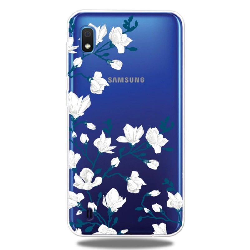 Etui Samsung Galaxy A10 Białe Kwiaty
