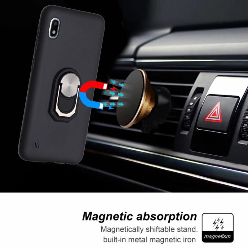 Etui Samsung Galaxy A10 Czerwony Czarny Metalizowany Wspornik Pierścieniowy Etui Ochronne