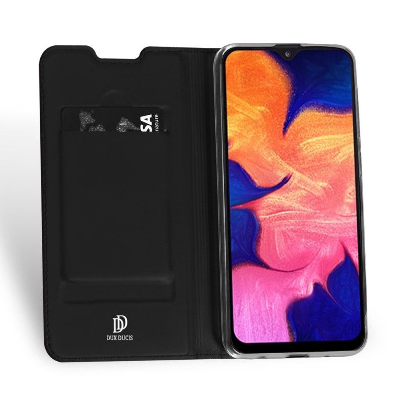 Flip Kotelot Samsung Galaxy A10 Złoty Czarny Etui na Telefon Pro Dux Ducis Skin