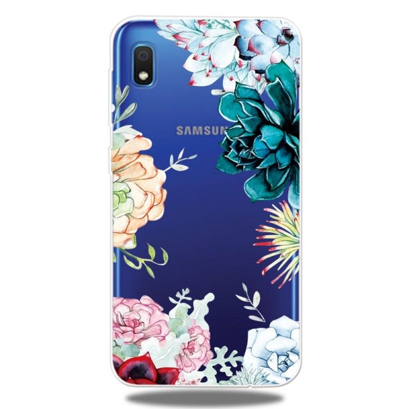 Futerały Samsung Galaxy A10 Etui na Telefon Przezroczyste Kwiaty Akwarelowe