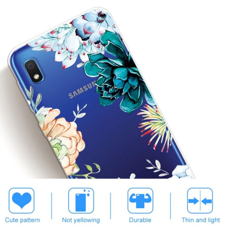 Futerały Samsung Galaxy A10 Etui na Telefon Przezroczyste Kwiaty Akwarelowe