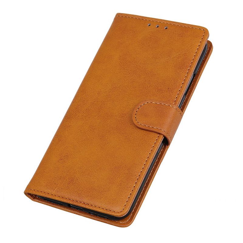 Etui Folio Sony Xperia 5 Czerwony Czarny Efekt Skóry Matowej Retro Etui Ochronne