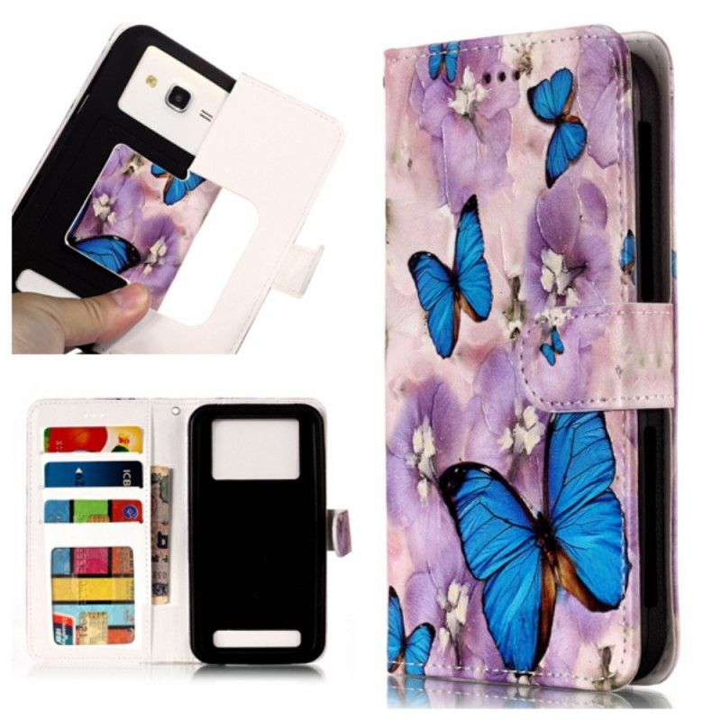 Etui Folio Sony Xperia L2 Motyle W Liliowym Ogrodzie