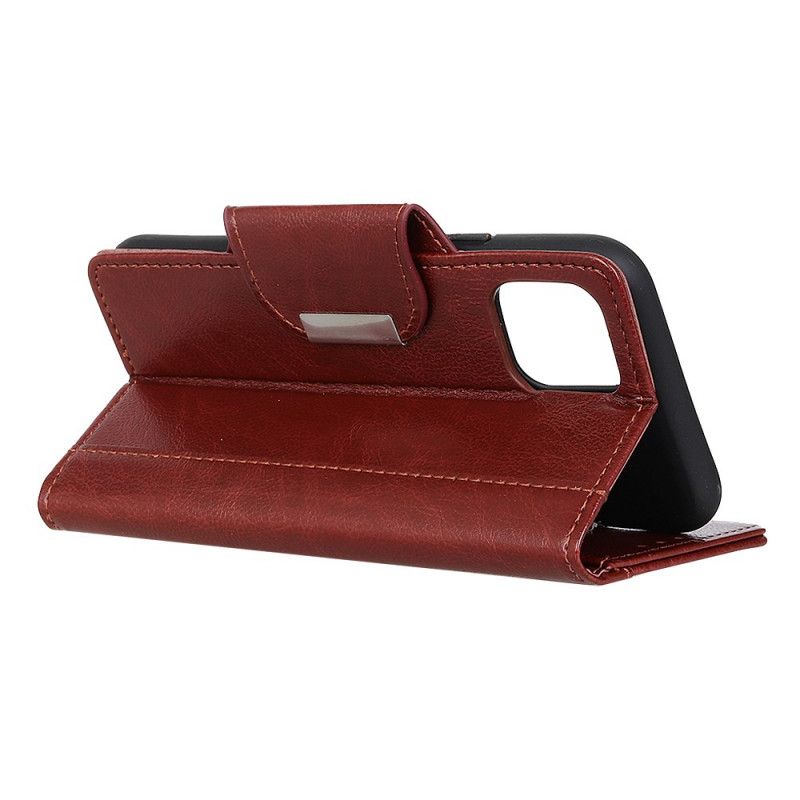 Etui Folio Samsung Galaxy Note 10 Lite Biały Czarny Zamknięcie Eleganckie Ze Sztucznej Skóry