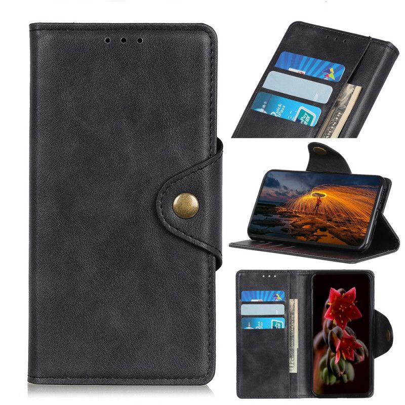 Etui Folio Samsung Galaxy Note 10 Lite Czerwony Czarny Imitacja Skóry Guzików Etui Ochronne