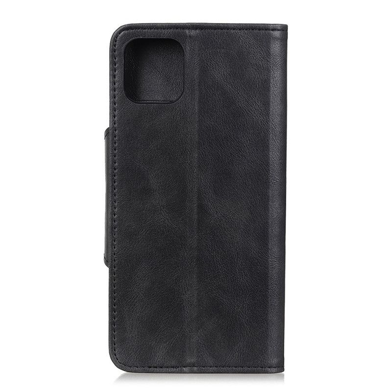 Etui Folio Samsung Galaxy Note 10 Lite Czerwony Czarny Imitacja Skóry Guzików Etui Ochronne