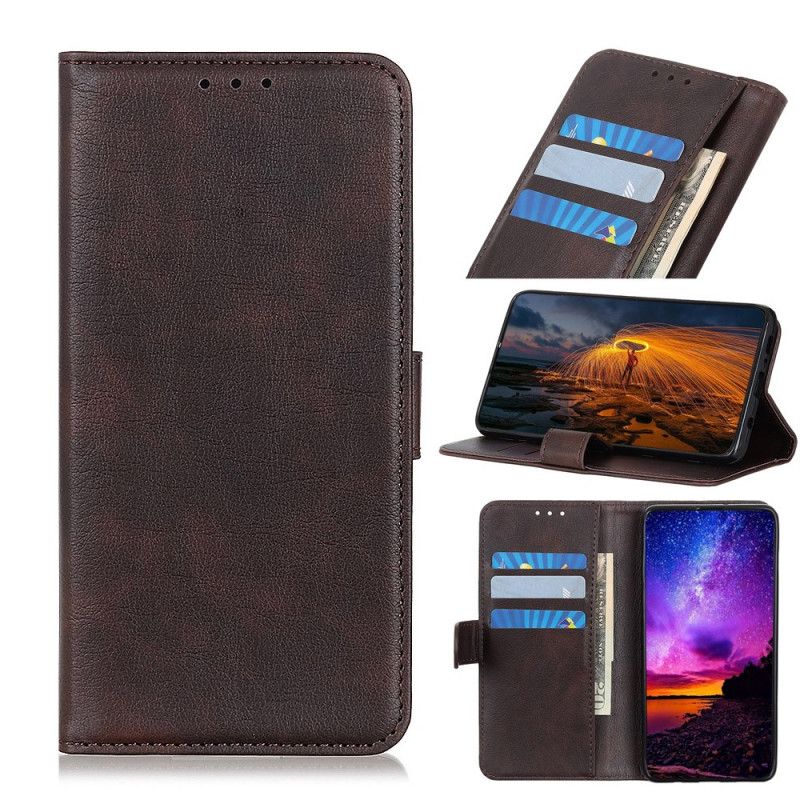 Etui Folio Samsung Galaxy Note 10 Lite Czerwony Czarny Imitacja Skóry Liczi